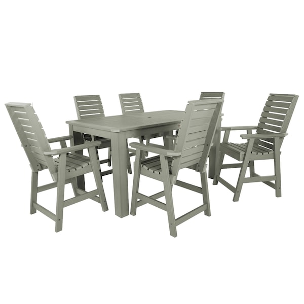 Highwood Usa Weatherly 7pc Rectangular Counter Height Outdoor Patio Furniture Dining Set 72 x 42 AD-ST7WL2CO4BA-EUC - main